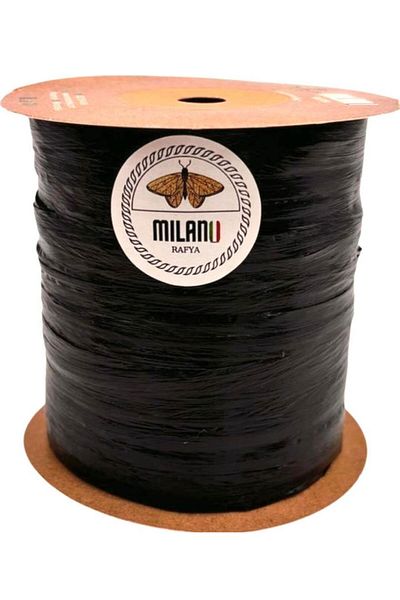 angel çanta aksesuar Milano Raffia Φωτεινό Μαύρο Χρώμα 100 γρ