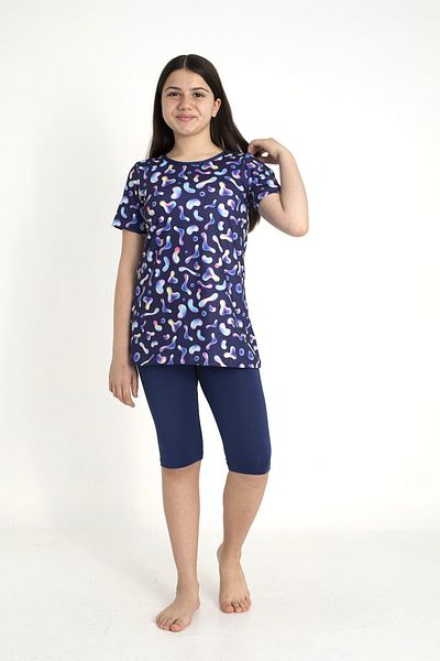 SEBOTEKS Girl's Swimsuit with Short Sleeve Tights 35108