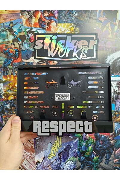 Sticker Works Respect Gümüş Gri Motor Plakalık