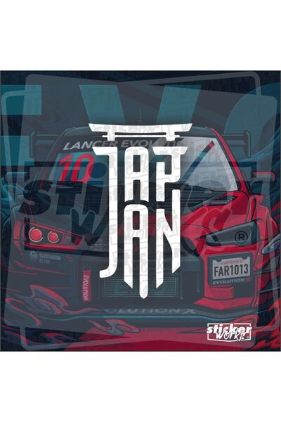 Sticker Works ملصق ياباني أبيض