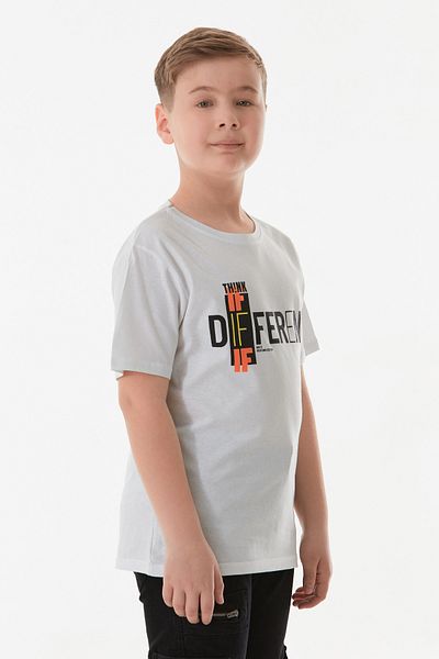 Fulla Moda 100% Cotton Different Text Printed Crew Neck Boy's T-Shirt