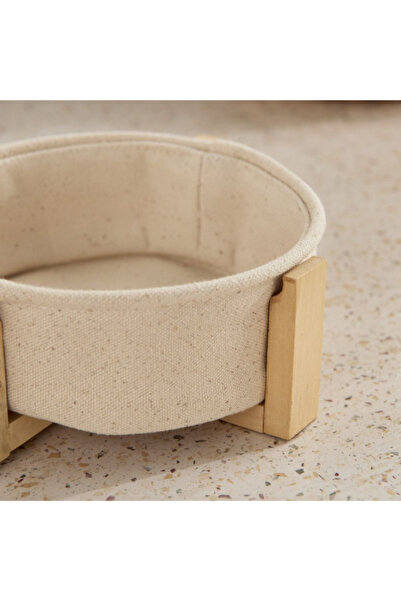 Home Box Bella Circle Bread Baskets with Wooden Stand - 15x15x5.5 cm