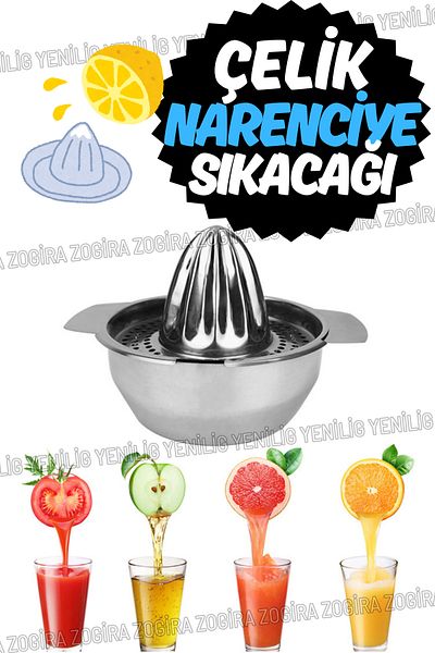 Yenilig Stainless Steel Lemon Pomegranate Squeezer Ergonomic Design Core Filter Durable and Easy to Clean