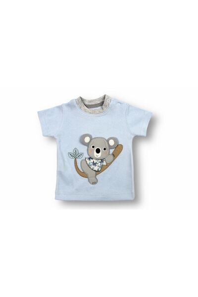 Tomuycuk Set of 2 Blue Short Sleeve Shorts for Baby Boy - Baby Koala 3-18 Months
