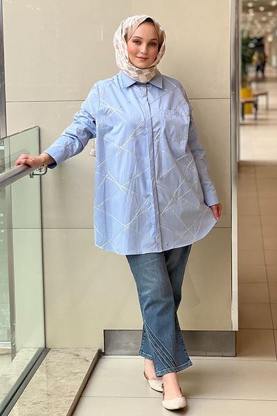 FUAT GÜRSEN Fuat Gürşen Cross Sequin Stitched Cotton Shirt