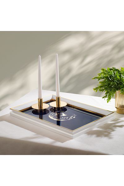 Schafer Bolero Tray 1 Piece-Gold/Dark Blue