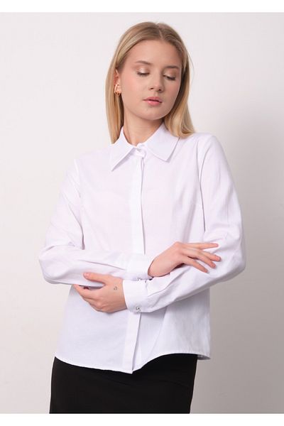 PERA MODA Pachet de 2 cămăși de birou din bumbac de bază slim fit pentru femei