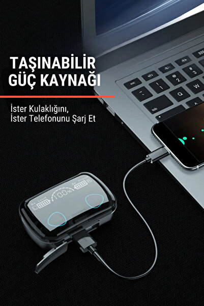 Barbanti Mobile M10 Bluetooth Kulaklık Ipx4 Suya Dayanıklı 9d-1200 Mah Powerbank Kutulu Ios & Android Uyumlu