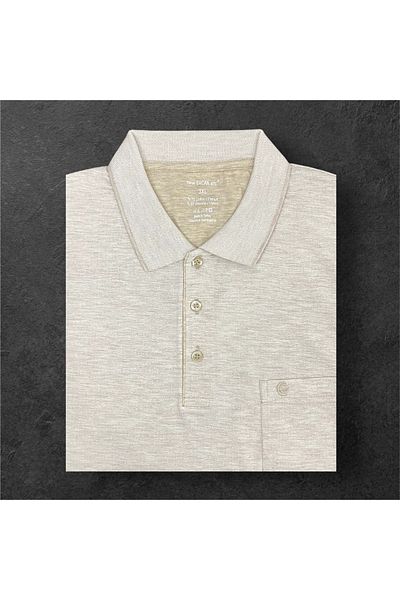 Sadık Collection Ercan Ανδρικό μπλουζάκι με βαμβακερό ζακάρ γιακά μεγάλου μεγέθους με τσέπη 0141