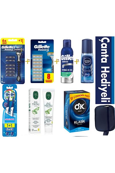Gillette Premium Set with Vegan Leather Bag - Wedding Personal Care Package