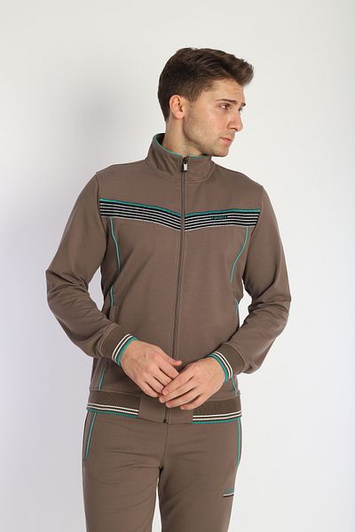 NEED LİFE Men's Stand-Up Collar Standard Fit Line Detailed Zippered Straight Leg Tracksuit Set