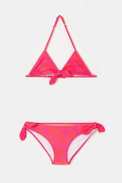 Woody 961 φύλλα εμπριμέ μοτίβο με UPF50+ Protect Pink Bikini-Neck για κορίτσια 9-16 ετών