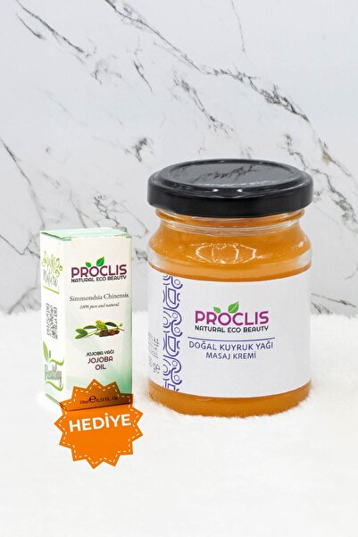 proclis Doğal Ev Yapımı Kuyruk Yağı Masaj Kremi, Jojoba Yağı Hediyeli