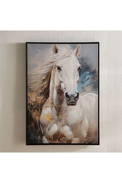 Home Box Fossel Hand-Painted Horse Canvas - 50x70x3 cm