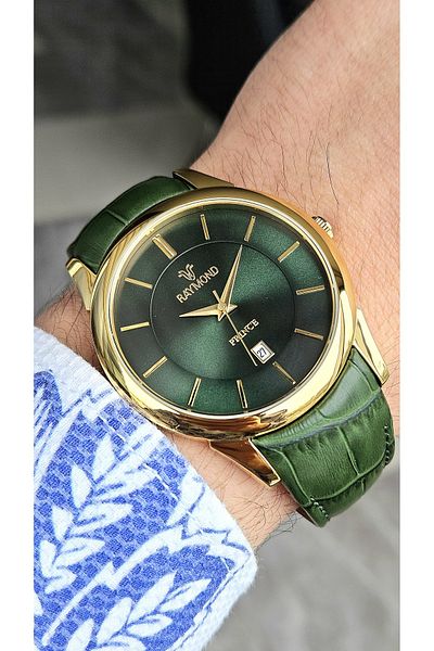 Raymond Rym-631721 Raymond Classic Men's Wristwatch - 2 Years Warranty - Stainless Steel Case and Leather Cord