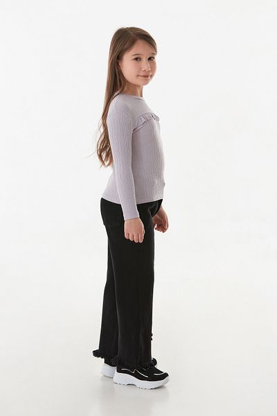 Fulla Moda Ribbed Frilly Front Girl's Bodysuit