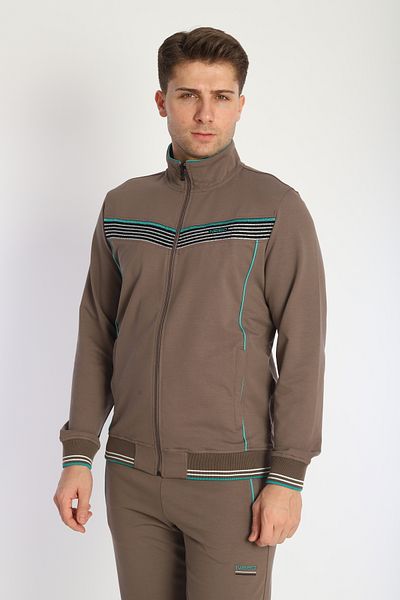 NEED LİFE Men's Stand-Up Collar Standard Fit Line Detailed Zippered Straight Leg Tracksuit Set