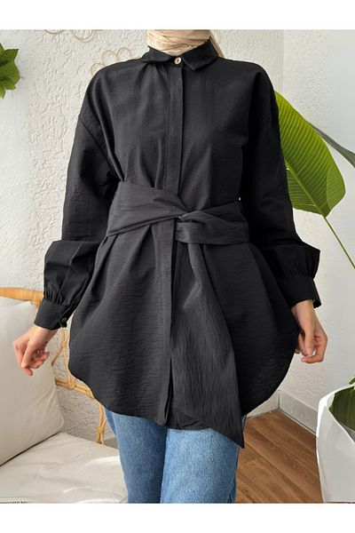 Rhythm Clothing Comfortable Fit, Seasonal, Belt Detailed, Tunic Length Women's Shirt