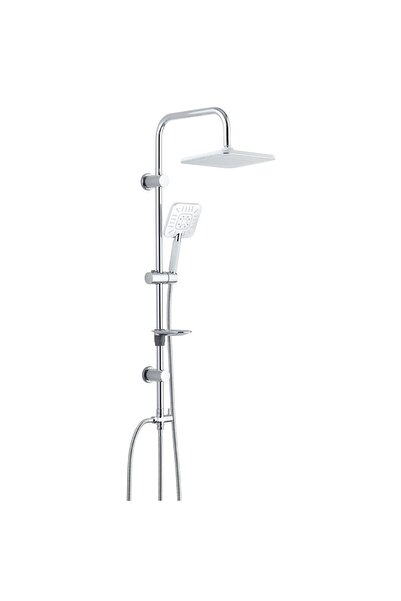 Eca Niobe Bathroom Faucet T-may Bathroom Camlica Square Peak Shower Set Set Chrome Stainless