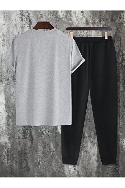 PAVRO Ανδρικό σετ αθλητικής φόρμας Oversize με στάμπα Bull