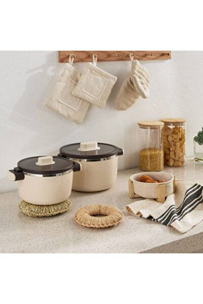 Home Box Bella Circle Bread Baskets with Wooden Stand - 15x15x5.5 cm