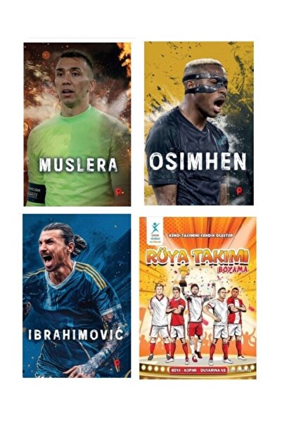 peta kitap Set Fernando Muslera - Ibrahimović - Victor Osimhen - Rüya Takımı ...