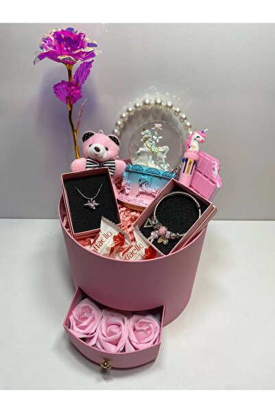 miraybutikhediyelikesya Sevgiliye pembe hediye kutusu - Aşk kutusu - kolye - ...
