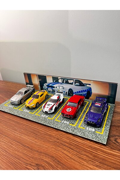 HOT WHEELS 1/64 Ölçek Araba Otopark Diorama (5 Araçlık) - Hot Wheels Fast & Furious Otopark Garaj
