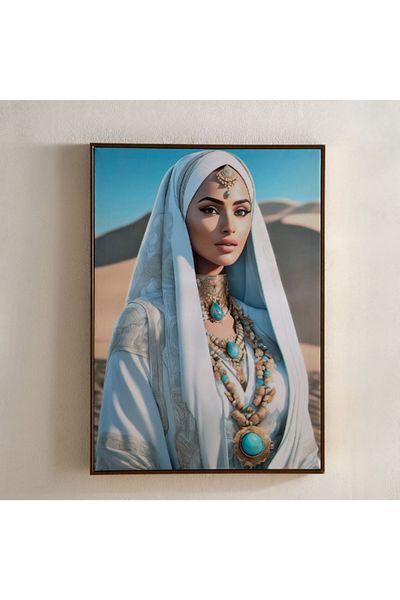 Home Box Fossel Lady Face Framed Picture - 50x70x3 cm