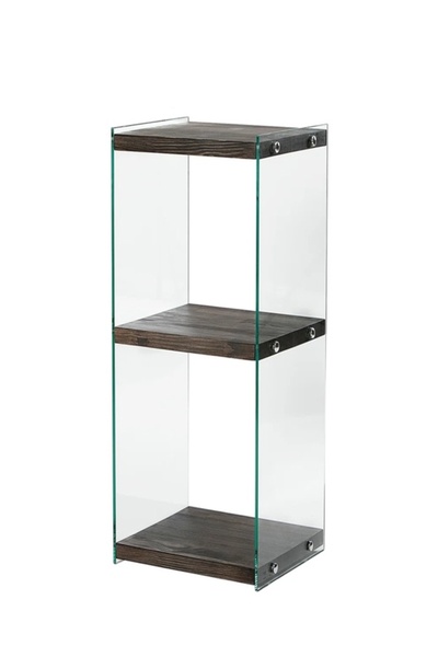 Vivatik Dekoratif 2 raflı Cam ve Ahşap Kitaplık 40x80x35cm