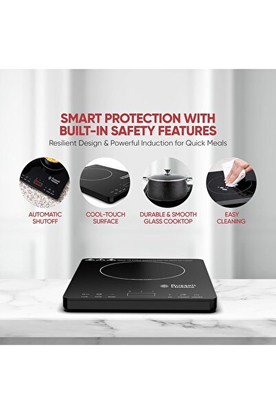 RUSSELL HOBBS Tek İndüksiyonlu Pişirme Tezgahı,2000W, Kompakt Tasarım, Sıcaklık Kontrolü