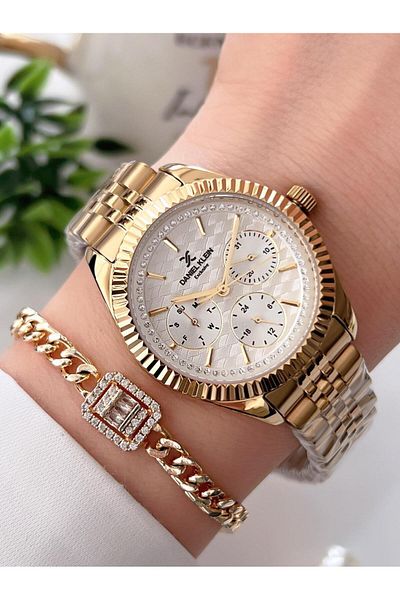 Daniel Klein Steel Cord 3 Atm Water Resistant Special Design Women Wrist Watch + Bilik