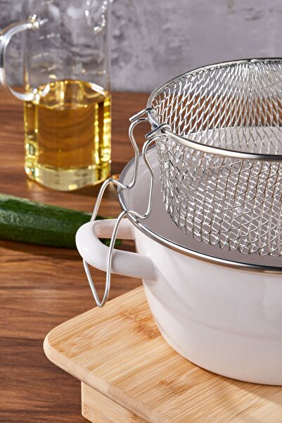 Bonera Κατσαρόλα τηγανίσματος 22 εκ. με επαγωγικό γυαλί κρεμοσμαρτισμένο με καπάκι