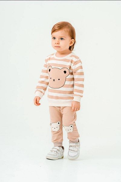 Bubito Cartoon Themed Bear Visual Baby Bottom and Top Set
