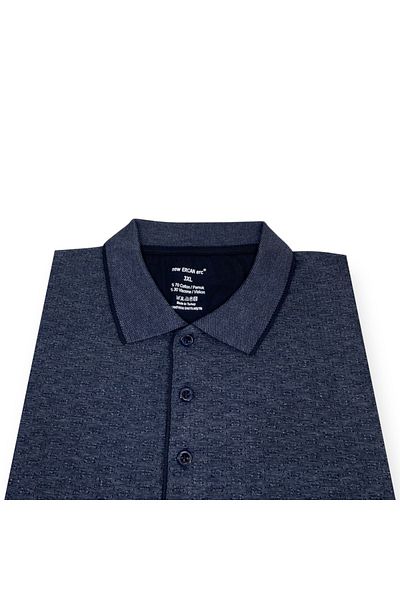 Sadık Collection Ercan Ανδρικό μπλουζάκι με βαμβακερό ζακάρ γιακά μεγάλου μεγέθους με τσέπη 0141