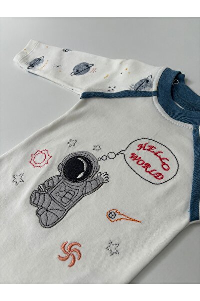 Tomuycuk 3-Piece Ecru Baby Boy Set with Bodysuit 3-6-9-12 Months Baby Sets Clothes Baby Clothing