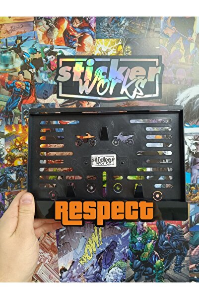 Sticker Works Respect Turuncu Motor Plakalık