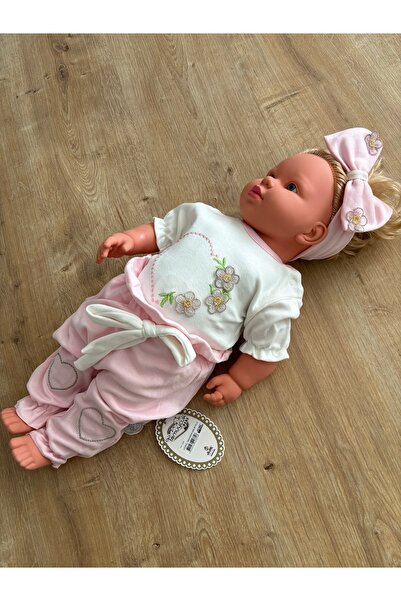 Tomuycuk 3-Piece White Baby Girl Kids Set with Flower Embroidery Bodysuits 3-6-9-12 Months Baby Sets Outfits Clothes