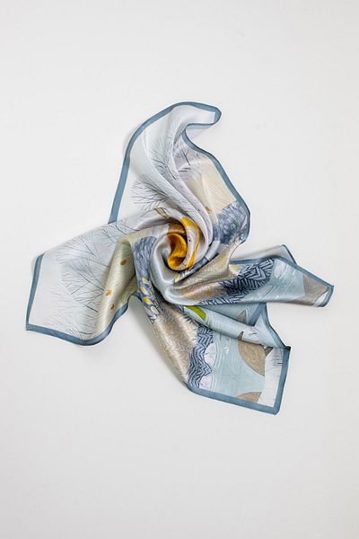 CASHMERE AND SİLK MAWLANA (53 X 53) Pure Silk Scarf