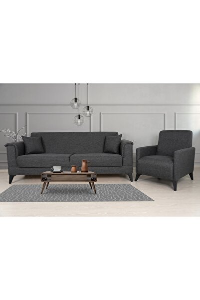 Vivense Marsel Koltuk Takımı, Yataklı Sandıklı, Antrasit