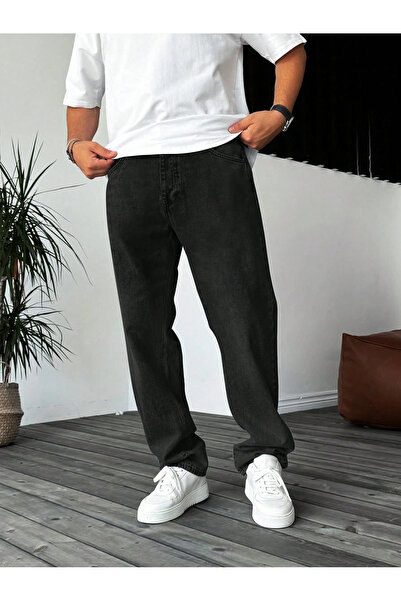 WKM Pantaloni casual pentru bărbați, blugi largi din denim