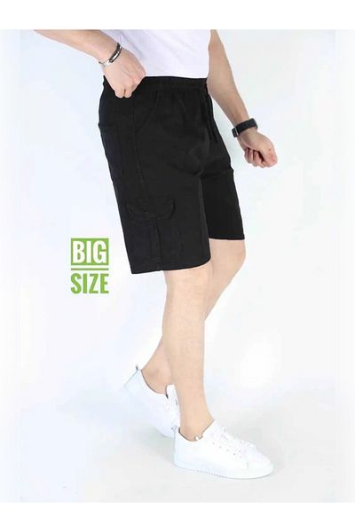 BEYAZTOPTAN Men's Hambez 100% Linen Oversize Commando Pocket Shorts