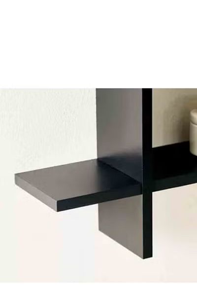 co arma Large Black Hashtag Design Wall Mounted Wooden Shelves 80*80cm 4kg