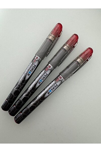Pensan Roller Kalem Nano Gel Jel Bilye Uçlu 0.7 MM Kırmızı (3 Adet)