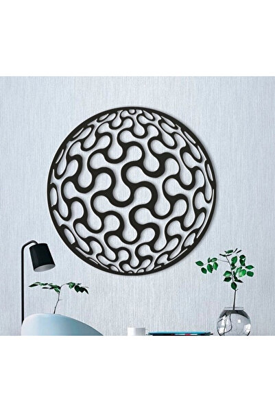 NT Handmade Μαύρο ξύλινο αφηρημένο στρογγυλό διακοσμητικό τραπέζι τοίχου για ...