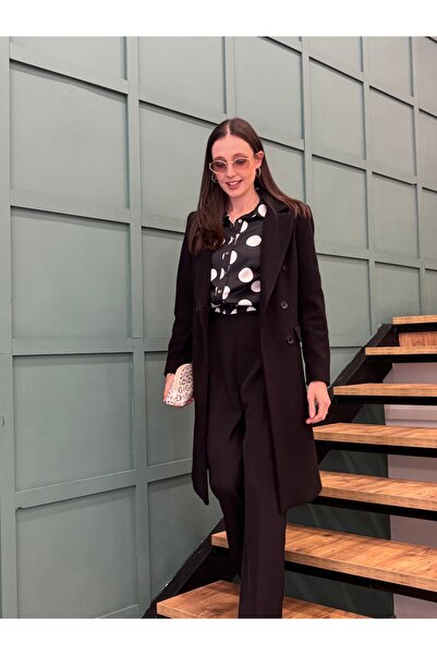 AYHAN Önden Düğmeli , İki Tarafında Cebi Olan Kravuze Yaka Midi Boy Ayhan  Ka...