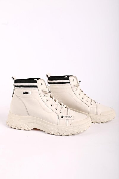 Hayati Arman Women's Lace-Up Sports Boots White