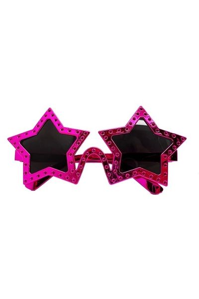 Store Fuchsia Color Star Shape Party Glasses Retro