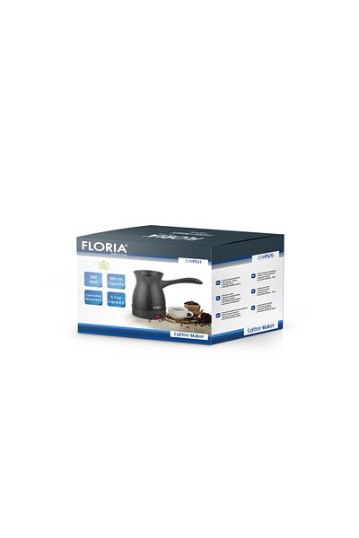 Floria Ibric electric Floria ZLN4933 Negru, putere 600W, capacitate 800 ml, 6 cesti, Negru