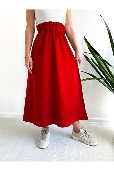 Viva Vogue Gabardine Bell Skirt - Elastic Waist Design